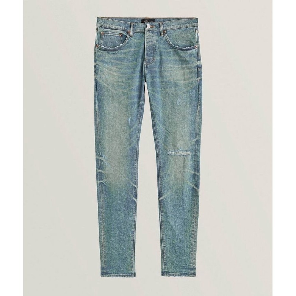NWT Purple Brand P001 Skinny Aged Ripped Distressed Jeans Low Rise Stretch Denim - Picture 3 of 12